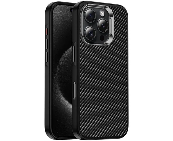 Чехол TPU+PC Carbon with MagSafe для Apple iPhone 16 Pro (6.3") Black