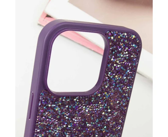 TPU чехол Bling World Rock Diamond для Apple iPhone 16 Pro (6.3") Фиолетовый