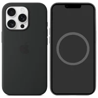 Чехол Silicone case (AAA) full with Magsafe and Animation для Apple iPhone 16 Pro (6.3") Black