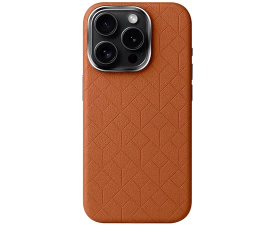 Кожаный чехол Carved with MagSafe для Apple iPhone 16 Pro (6.3") Orange