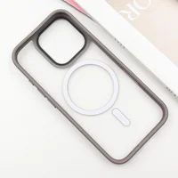 TPU+PC чехол Metal Buttons with MagSafe для Apple iPhone 16 Pro (6.3") Серый