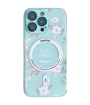 TPU+PC чехол Secret Garden with MagSafe для Apple iPhone 16 Pro (6.3") Mint