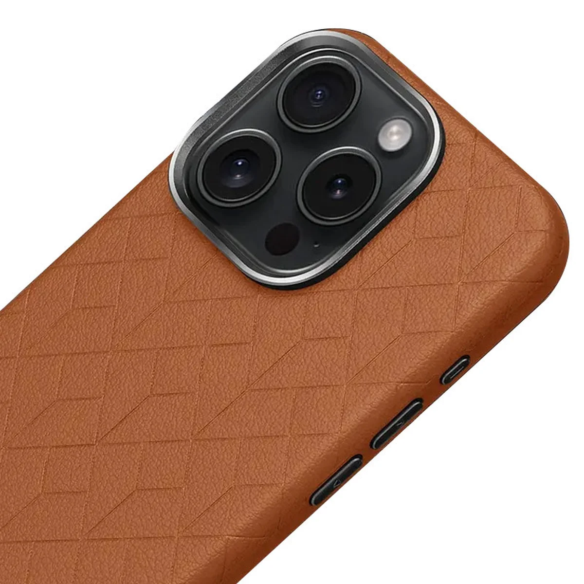 Кожаный чехол Carved with MagSafe для Apple iPhone 16 Pro (6.3") Orange