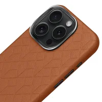 Кожаный чехол Carved with MagSafe для Apple iPhone 16 Pro (6.3") Orange