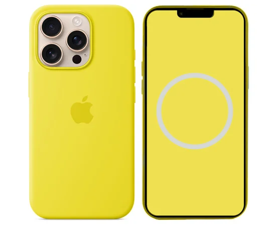 Чехол Silicone case (AAA) with Magsafe and Animation (button) для Apple iPhone 16 Pro (6.3") Star Fruit