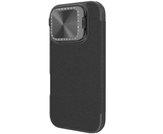 Кожаный чехол-книжка Nillkin Qin Prop Plain Camshield для Apple iPhone 16 Pro (6.3") Classic Black