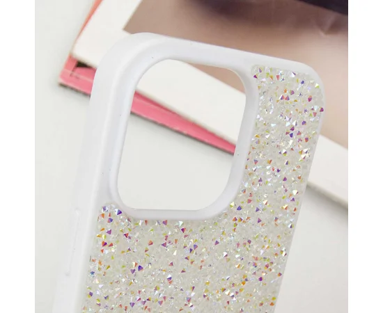 TPU чехол Bling World Rock Diamond для Apple iPhone 16 Pro (6.3") Белый