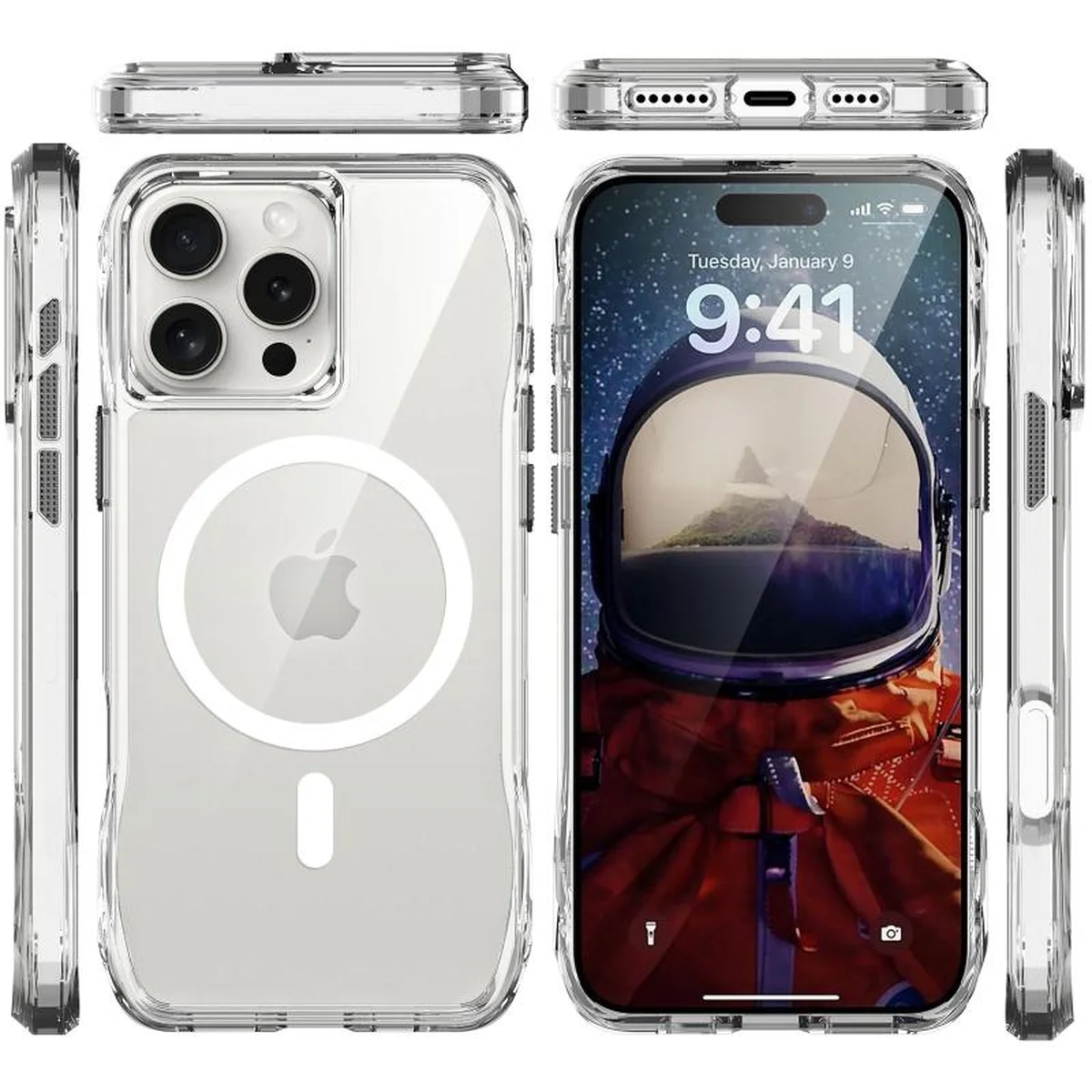 Чехол TPU Space Octagon with MagSafe для Apple iPhone 16 Pro (6.3") Clear