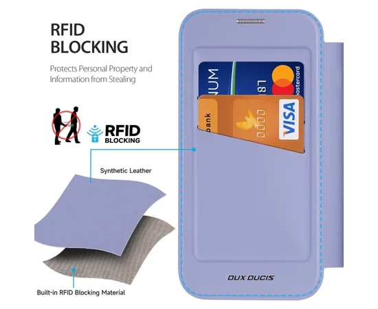 Чехол-книжка Dux Ducis Skin X Pro with MagSafe для Apple iPhone 16 Pro (6.3") Purple