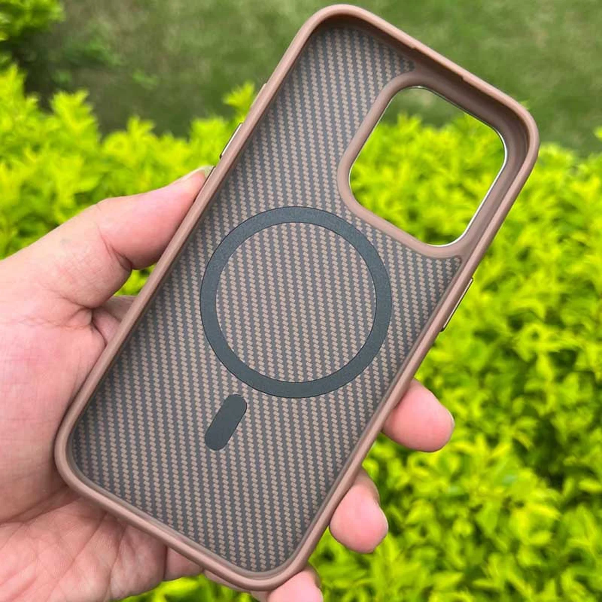 Чехол TPU+PC Carbon with MagSafe для Apple iPhone 16 Pro (6.3") Golden Rose