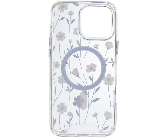 TPU+PC чохол Clear Garden with MagSafe для Apple iPhone 16 Pro (6.3") Cherry Petal