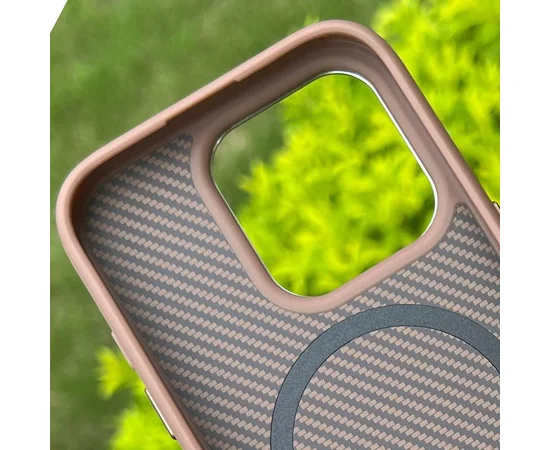 Чехол TPU+PC Carbon with MagSafe для Apple iPhone 16 Pro (6.3") Golden Rose