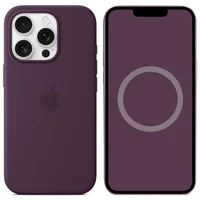 Чехол Silicone case (AAA) with Magsafe and Animation (button) для Apple iPhone 16 Pro (6.3") Plum