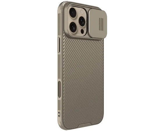 Карбоновая накладка Nillkin CamShield Pro для Apple iPhone 16 Pro (6.3") Gold