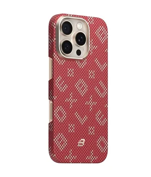 TPU+PC чехол Blueo Gilded Tactile Woven with MagSafe для Apple iPhone 16 Pro (6.3") Red