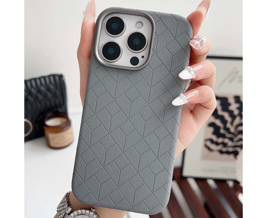 Кожаный чехол Carved with MagSafe для Apple iPhone 16 Pro (6.3") Grey