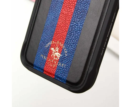 Кожаный чехол Polo Santa Barbara Barton для Apple iPhone 16 Pro (6.3") Black / Navy