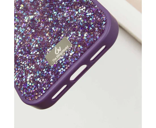 TPU чехол Bling World Rock Diamond для Apple iPhone 16 Pro (6.3") Фиолетовый