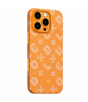 TPU+PC чехол Blueo Gilded Tactile Woven with MagSafe для Apple iPhone 16 Pro (6.3") Orange