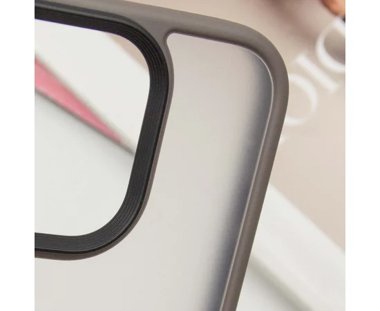 TPU+PC чохол Metal Buttons для Apple iPhone 16 Pro (6.3") Сірий