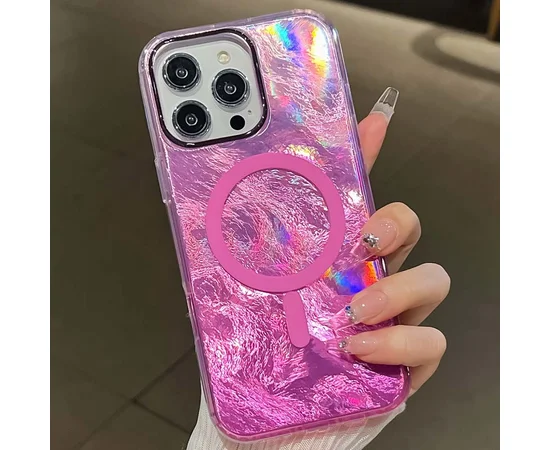 Чохол TPU Shiny Mountain (MagFit) для Apple iPhone 16 Pro (6.3") Pink