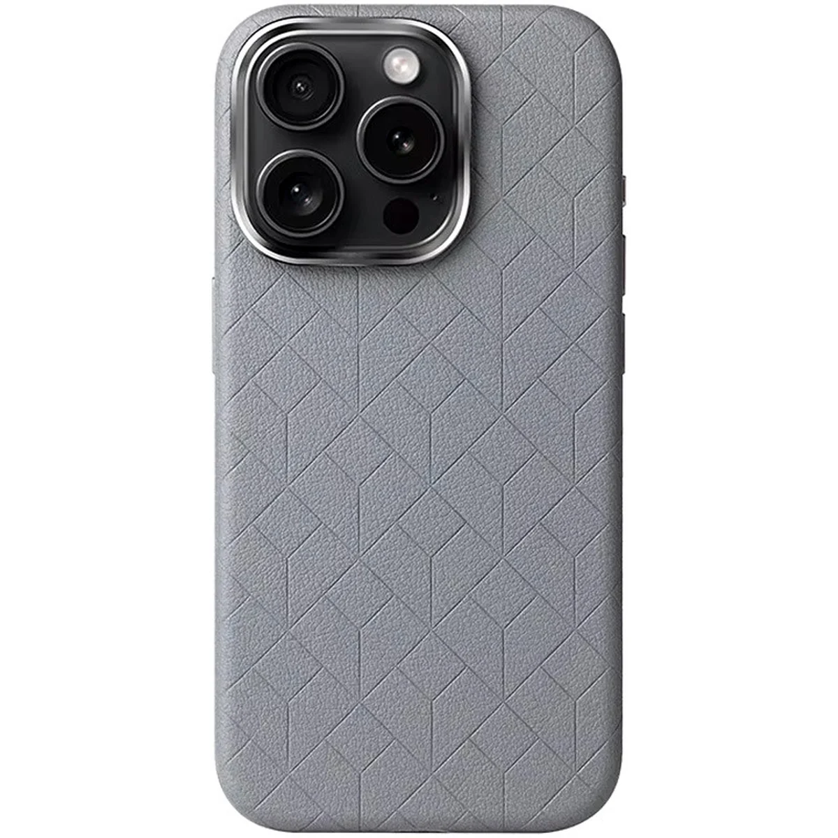 Кожаный чехол Carved with MagSafe для Apple iPhone 16 Pro (6.3") Grey
