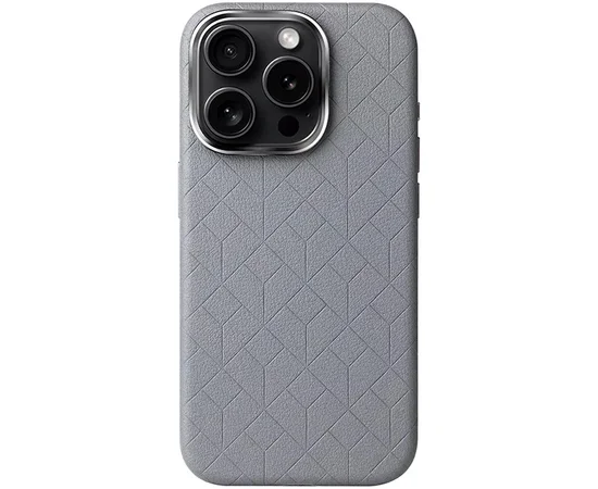 Кожаный чехол Carved with MagSafe для Apple iPhone 16 Pro (6.3") Grey