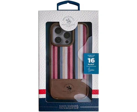 Кожаный чехол Polo Santa Barbara Isaac для Apple iPhone 16 Pro (6.3") Champagne gold