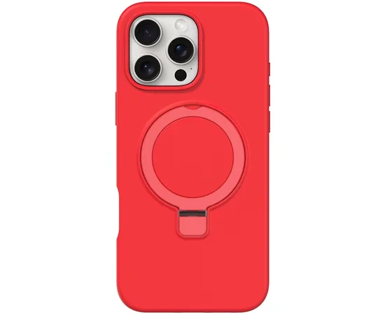 Чехол Silicone Case Full Protective NO LOGO with Ring для Apple iPhone 16 Pro (6.3") Red