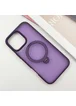 TPU+PC чехол Metal Buttons with MagSafe Colorful HQ Ring для Apple iPhone 16 Pro (6.3") Purple