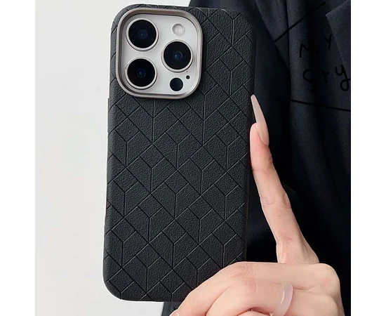 Кожаный чехол Carved with MagSafe для Apple iPhone 16 Pro (6.3") Black