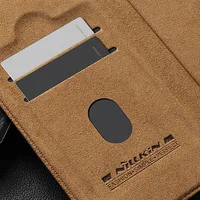 Кожаный чехол-книжка Nillkin Qin Prop для Apple iPhone 16 Pro (6.3") Brown