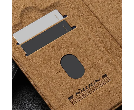 Шкіряний чохол-книжка Nillkin Qin Prop для Apple iPhone 16 Pro (6.3") Brown