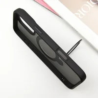 TPU+PC чохол Metal Buttons with MagSafe Colorful HQ Ring для Apple iPhone 16 Pro (6.3") Black