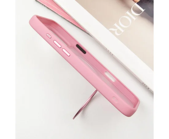 TPU+PC чехол Metal Buttons with MagSafe Colorful HQ Ring для Apple iPhone 16 Pro (6.3") Pink