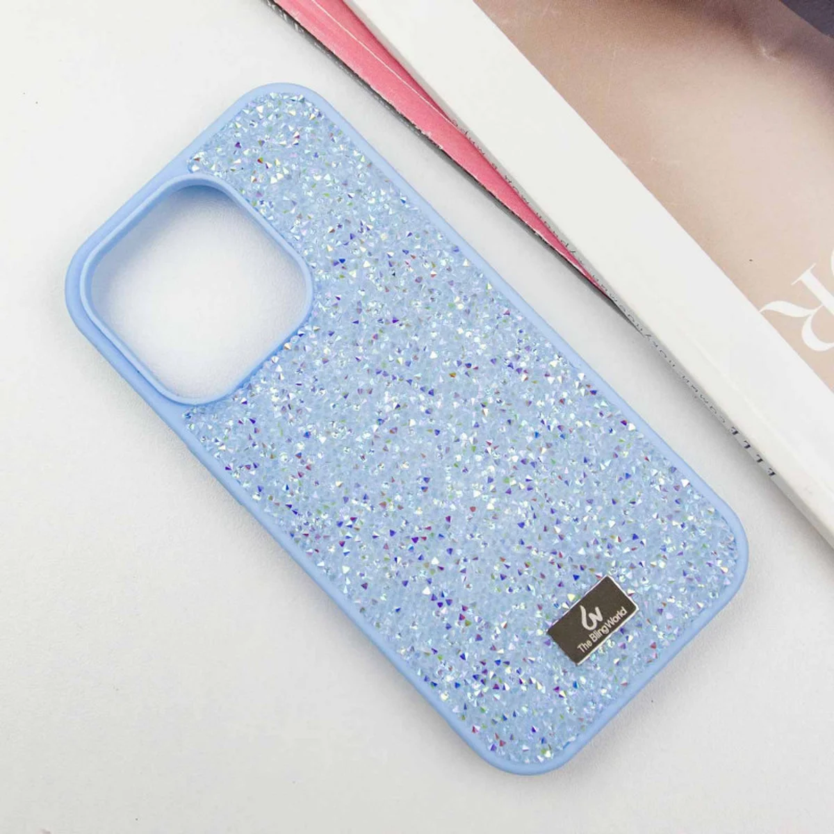 TPU чехол Bling World Rock Diamond для Apple iPhone 16 Pro (6.3") Голубой
