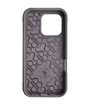 Шкіряний чохол Polo Santa Barbara Isaac для iPhone 16 Pro (6.3") Titanium grey
