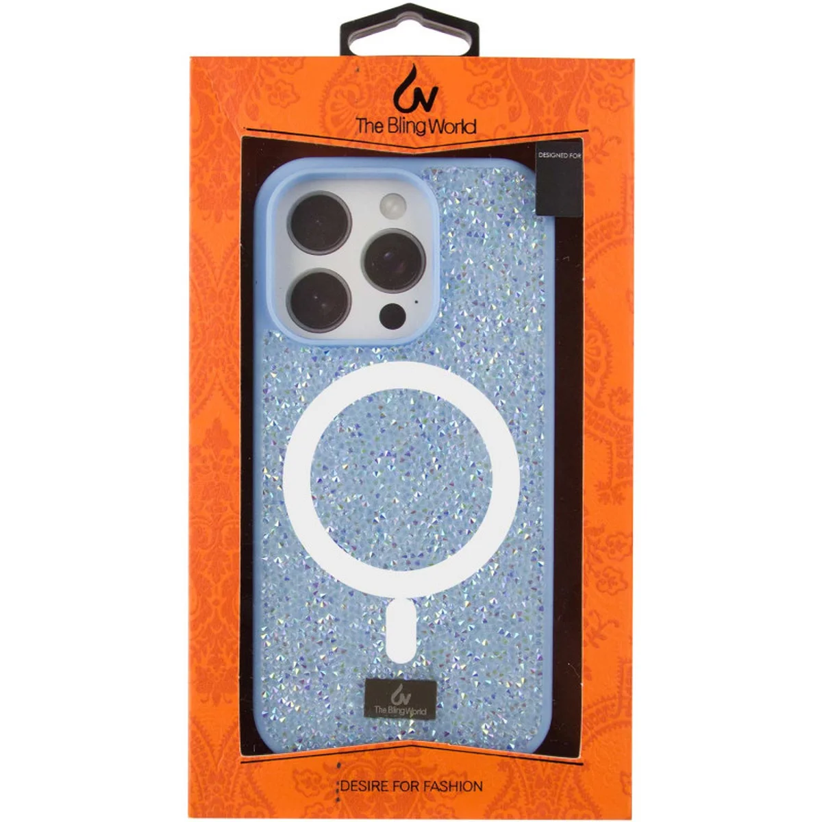 TPU чохол Bling World Rock Diamond with MagSafe для Apple iPhone 16 Pro (6.3") Light blue
