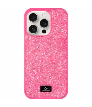 TPU чехол Bling World Rock Diamond для Apple iPhone 16 Pro (6.3") Ярко-розовый 