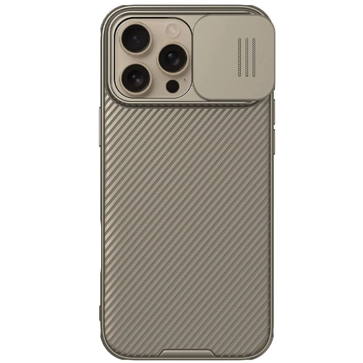 Карбоновая накладка Nillkin CamShield Pro для Apple iPhone 16 Pro (6.3") Gold