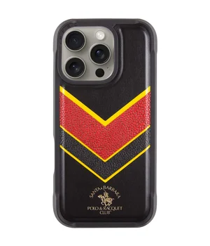 Шкіряний чохол Polo Santa Barbara Barton для Apple iPhone 16 Pro (6.3") Black / Yellow