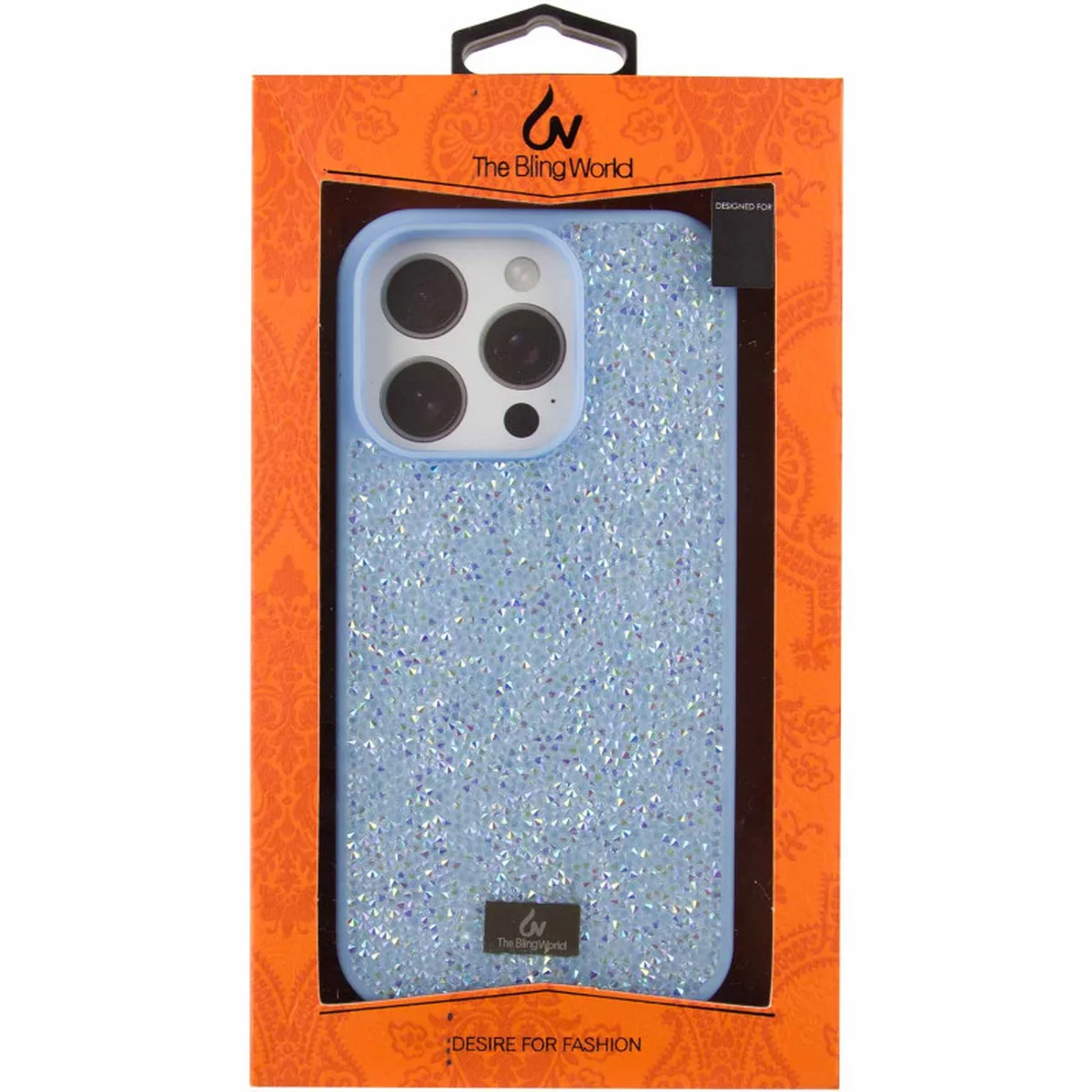 TPU чехол Bling World Rock Diamond для Apple iPhone 16 Pro (6.3") Голубой