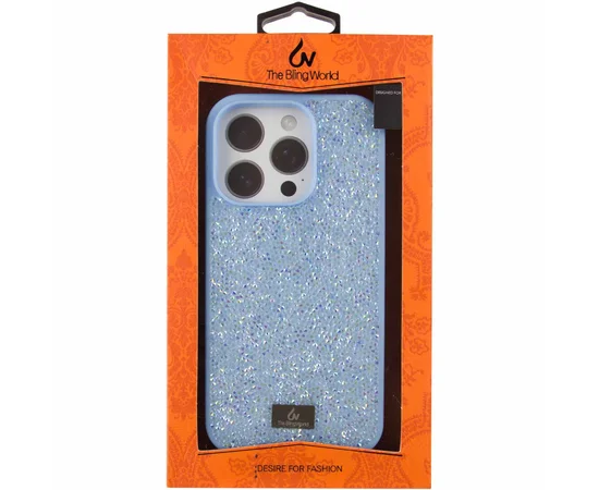 TPU чехол Bling World Rock Diamond для Apple iPhone 16 Pro (6.3") Голубой