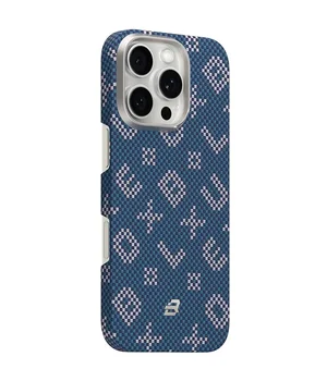 TPU+PC чехол Blueo Gilded Tactile Woven with MagSafe для Apple iPhone 16 Pro (6.3") Blue