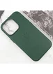Кожаный чехол Leather Case (AAA) with MagSafe and Animation для Apple iPhone 16 Pro (6.3") Green