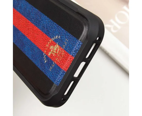 Кожаный чехол Polo Santa Barbara Barton для Apple iPhone 16 Pro (6.3") Black / Navy