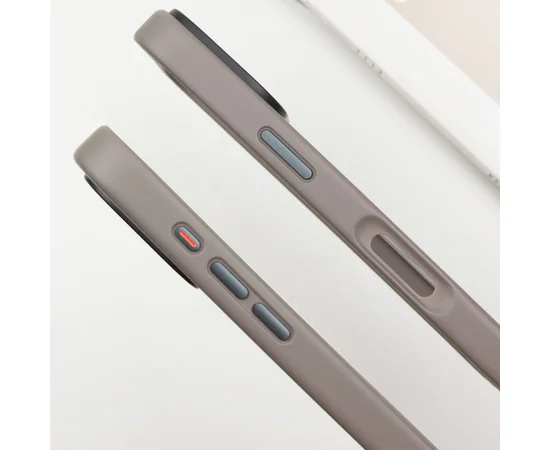 TPU+PC чехол Metal Buttons with MagSafe для Apple iPhone 16 Pro (6.3") Серый