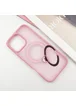 TPU+PC чехол Metal Buttons with MagSafe Colorful HQ Ring для Apple iPhone 16 Pro (6.3") Pink