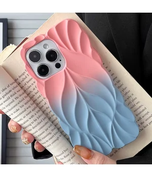 TPU чехол Leaf для Apple iPhone 16 Pro (6.3") Pink / Blue