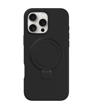 Чехол Silicone Case Full Protective NO LOGO with Ring для Apple iPhone 16 Pro (6.3") Black